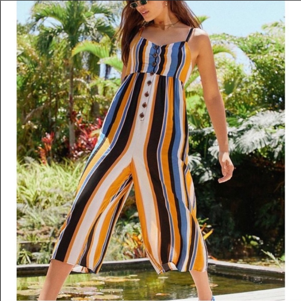 OU Tootsie Button Down Crop Jumpsuit